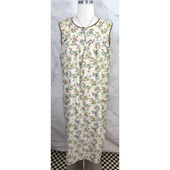 VTG 60s kitsch Novelty House Dress L Homemade Motif mumu Anthropomorphic 1966 - Picture 4 of 16